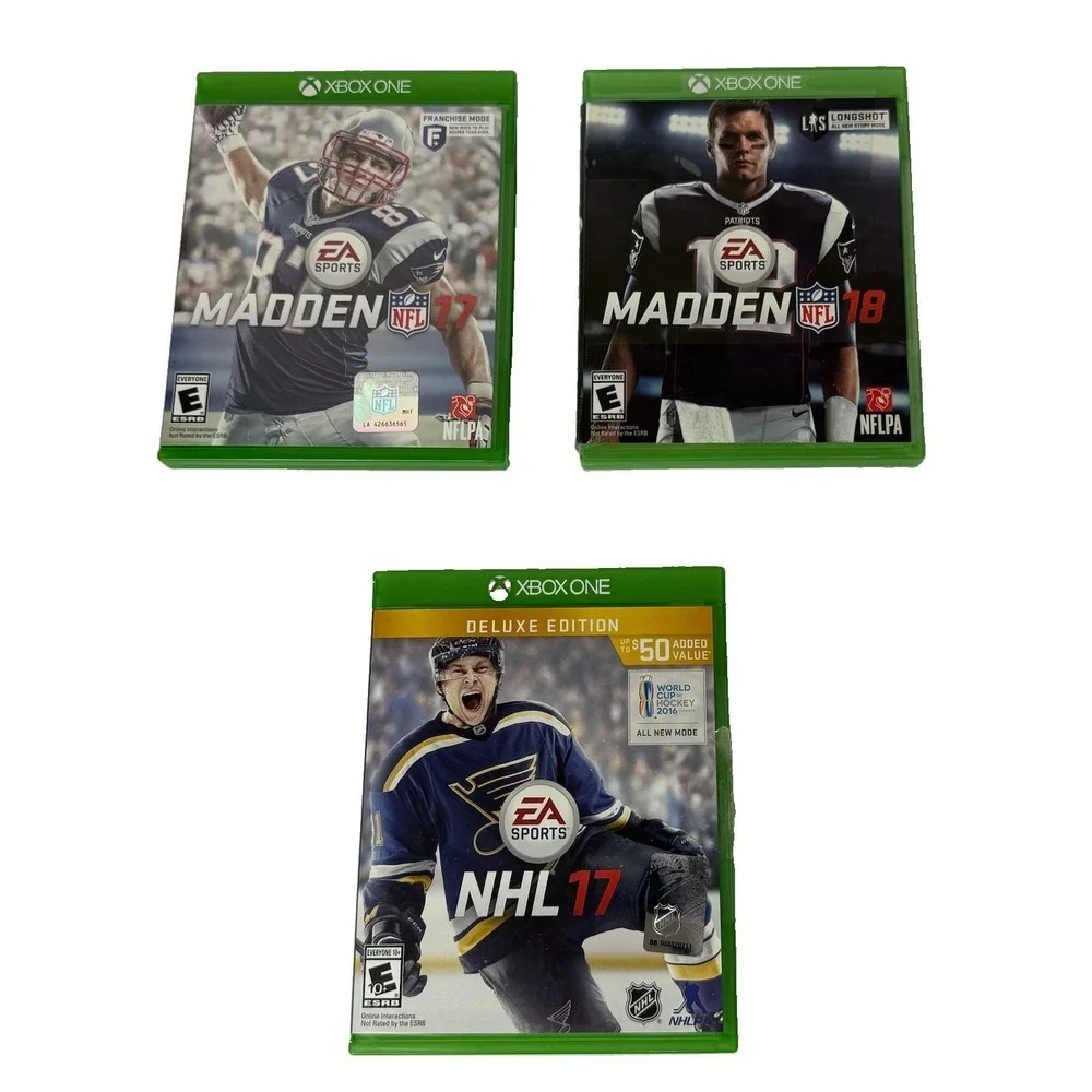 Lot Of  3: Madden 17, Madden 18, NHL 17 Xbox One Games